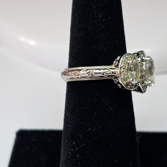 Tacori Diamonique Epiphany in Bloom Platinum Clad 925 Ring Size … - Picture 11 of 16